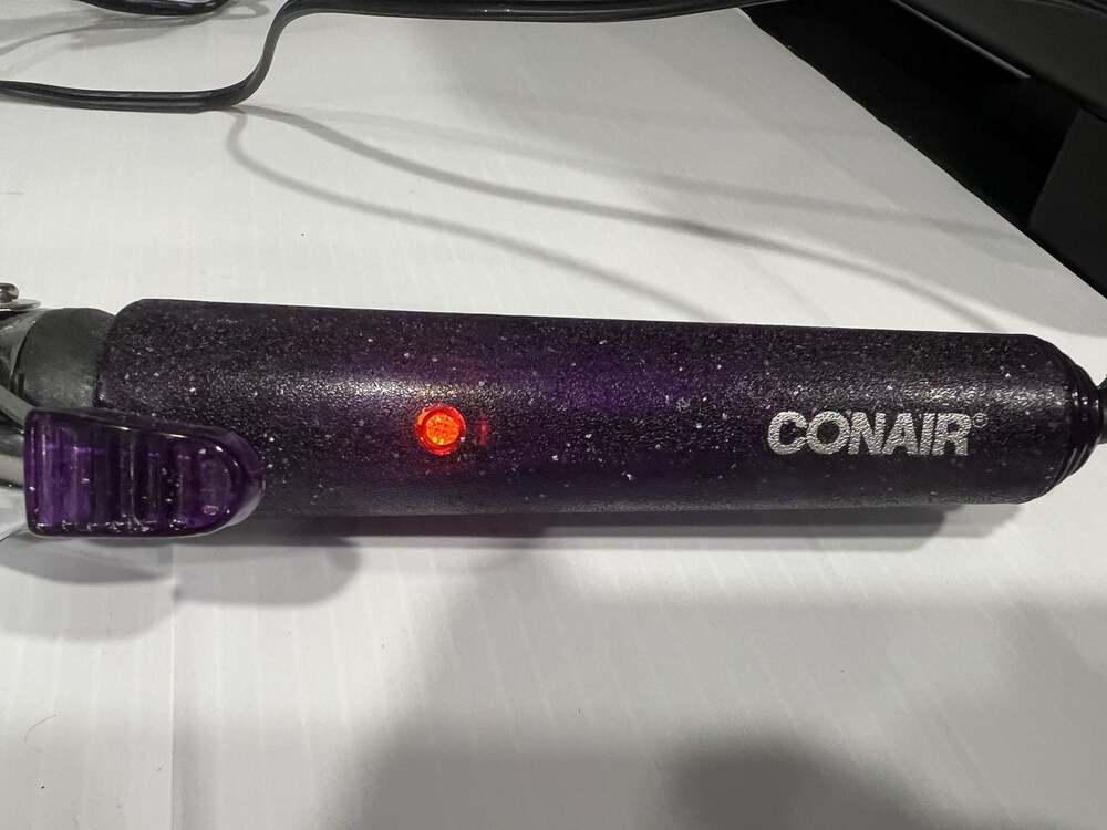 Conair Curling Iron 1" or 3/4" Chrome Barrel Purple Handle Curler